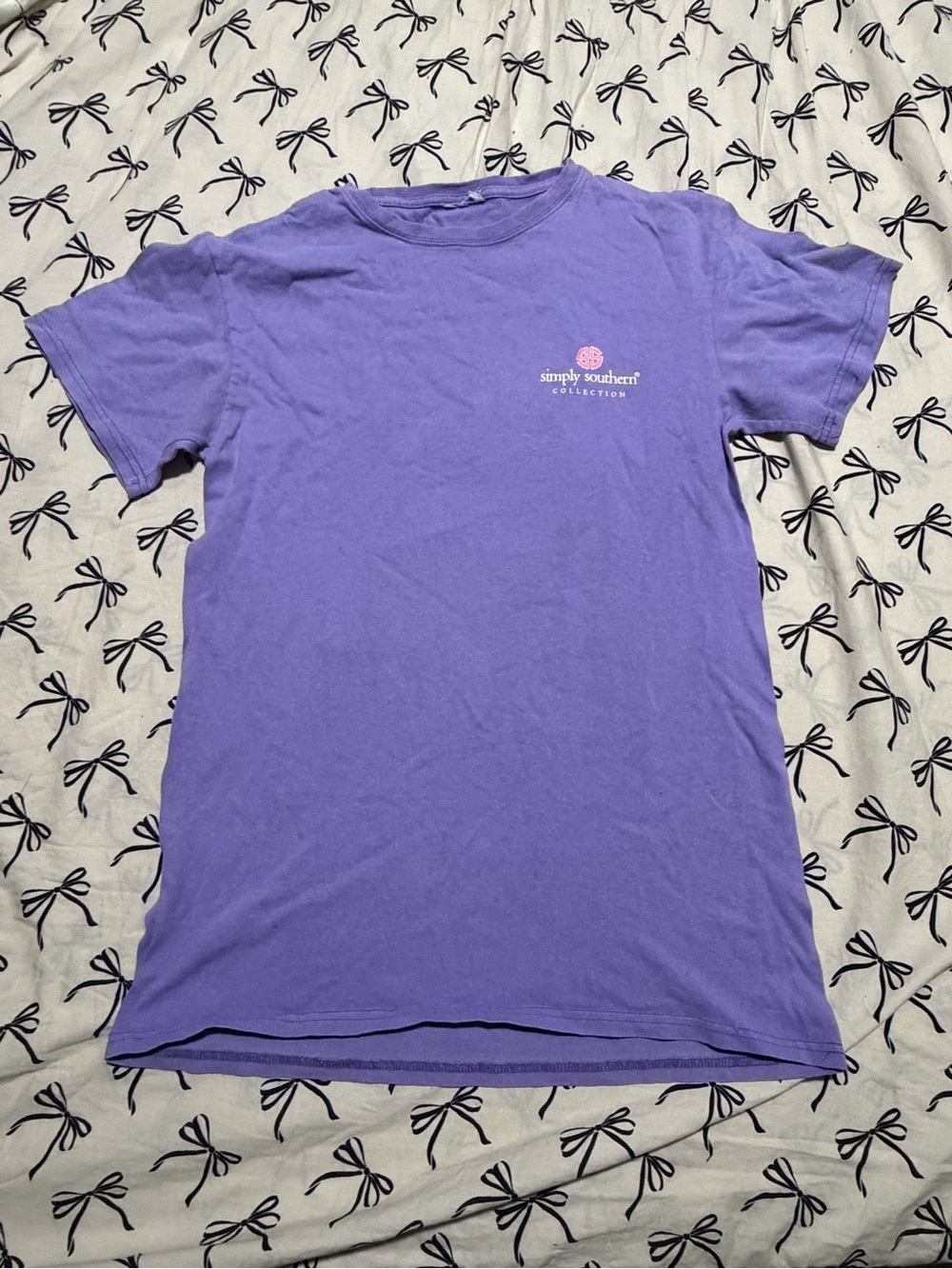 Simply Southern Purple sail boat Logo Tee size small